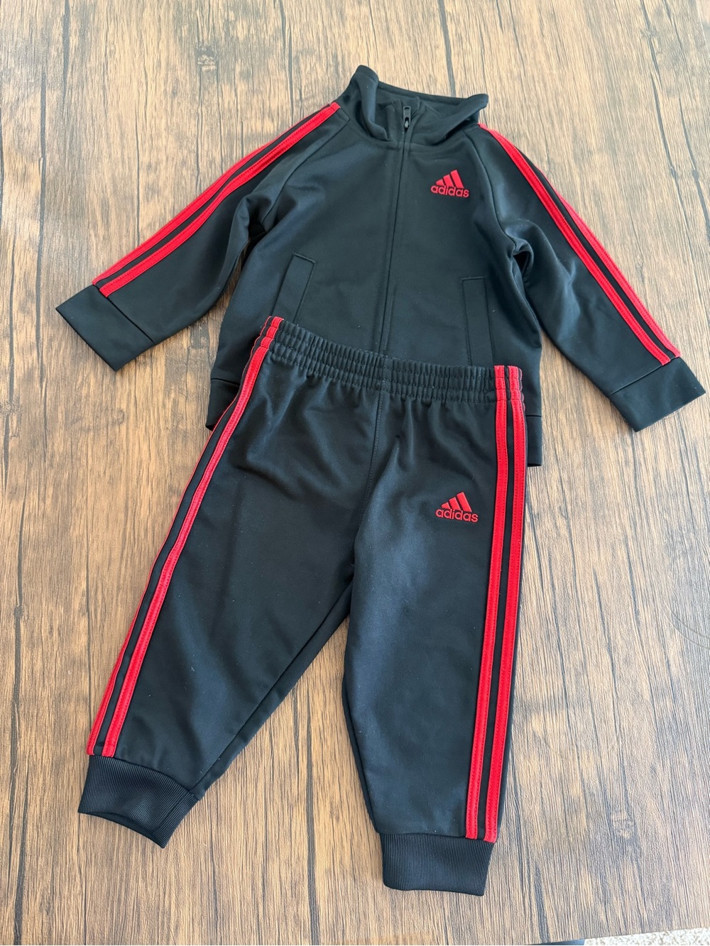 adidas Infant Black Jacket with Logo Detail